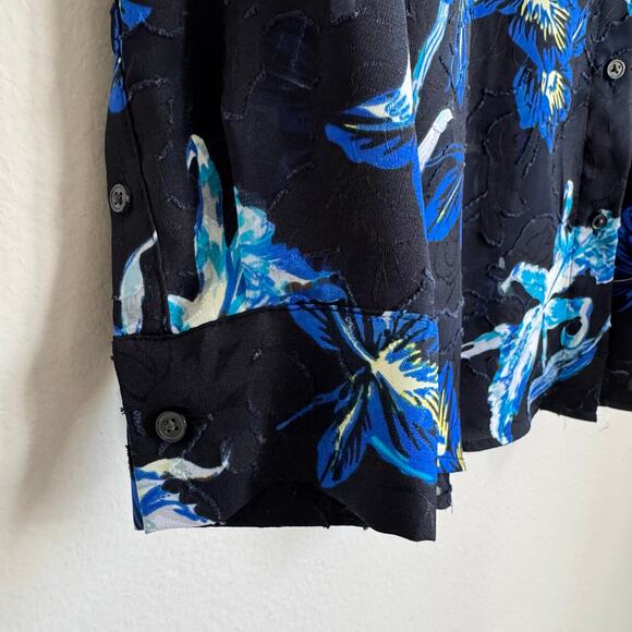 Banana Republic Women's Button Top Medium Floral Sheer Dark Romantic Whimsigoth - Picture 4 of 12